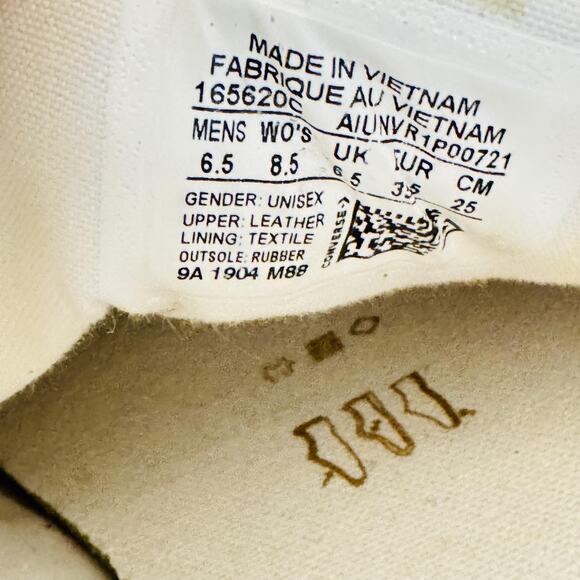 Converse Shoes Womens 8.5 White Leather Chuck Taylor All Star Low Top Sneakers - Picture 11 of 12